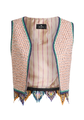 Etro Embroidered Tweed Vest - Moda Operandi