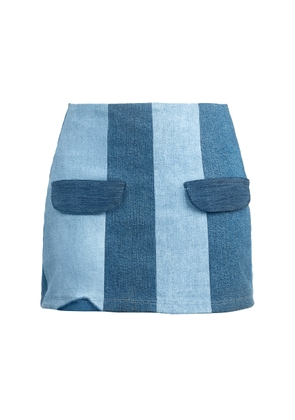 BOYEDOE Odeneho Two-Tone Denim Mini Skirt - Moda Operandi
