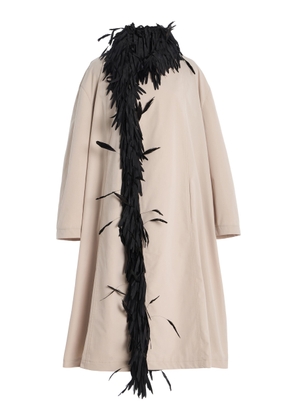 Brandon Maxwell The Yura  Feather-Trimmed Trench Coat - Moda Operandi