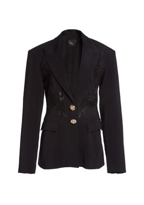 Zuhair Murad Heavy Cady Lace Panel Tailored Jacket - Moda Operandi