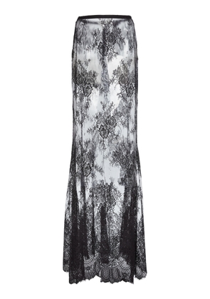 Zuhair Murad Sheer Lace Panel Maxi Skirt - Moda Operandi