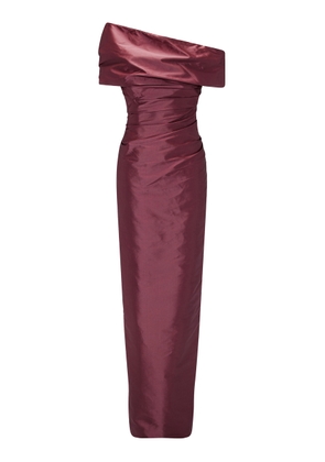 Marmar Halim Draped Silk Column Gown - Moda Operandi