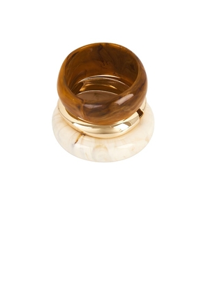 Epifene Bangles Set Of 3 in Brown,Metallic Gold.