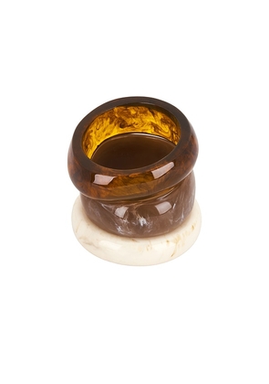 Epifene Bangles Set Of 3 in Brown,Cream.