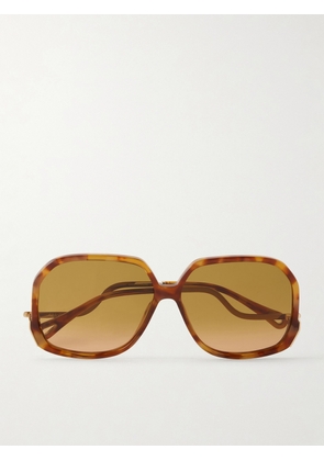 Chloé - Squared-frame Acetate Sunglasses - Tortoiseshell - One size
