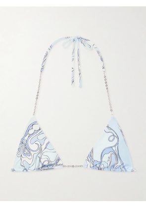 PUCCI - Printed Triangle Bikini Top - Blue - x small,small,medium,large,x large