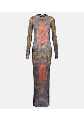 Jean Paul Gaultier Medallion printed mesh maxi dress