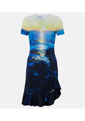Rabanne Printed ruffled minidress