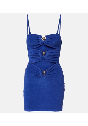 Christopher Esber Cutout cotton-blend terry minidress