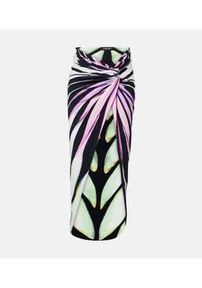 Roberto Cavalli Gathered printed midi skirt