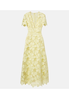 Elie Saab Floral silk-blend guipure midi dress