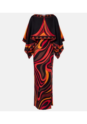 Pucci Marmo and Fari caped silk twill gown