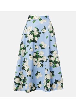Carolina Herrera Floral faille midi skirt