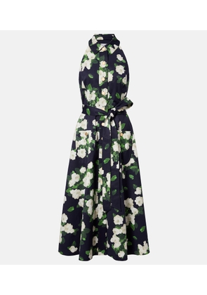 Carolina Herrera Floral faille midi dress