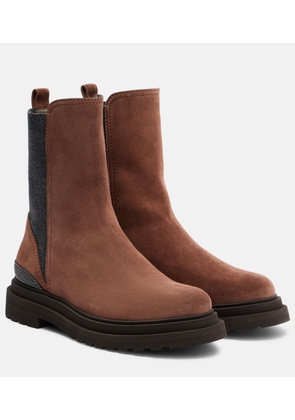 Brunello Cucinelli Monili suede Chelsea boots
