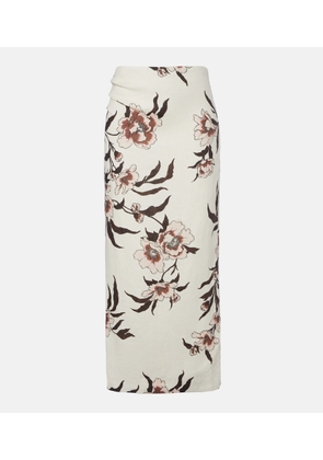 SIR Floral linen maxi skirt