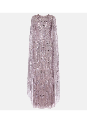 Jenny Packham Elio embellished caped gown