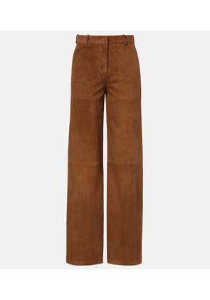 Nour Hammour Coda suede wide-leg pants
