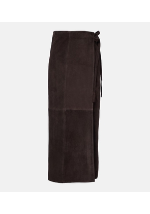 Nour Hammour Suede wrap skirt