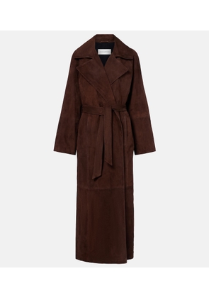 Nour Hammour Althea suede wrap coat