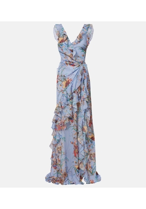 Etro Printed ruffled maxi dress