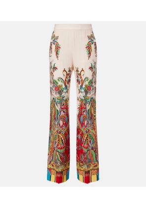 Etro Printed silk palazzo pants