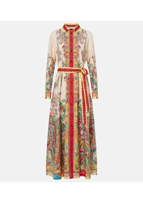 Etro Paisley belted cotton shirt dress