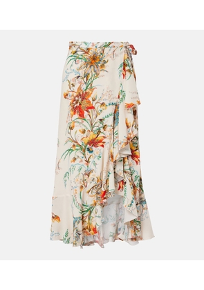 Etro Floral wrap skirt