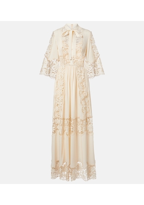 Elie Saab Georgette and macrame gown