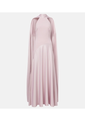 Solace London Cece halterneck crepe and satin gown