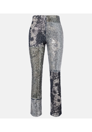 Maison Margiela Sequined patchwork slim pants