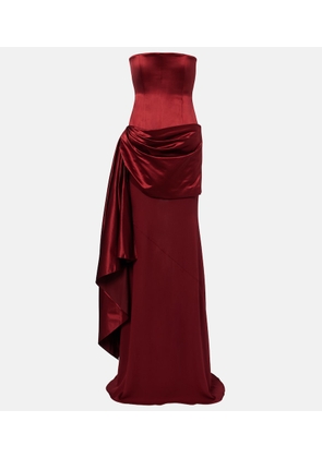 Alex Perry Draped silk corset gown