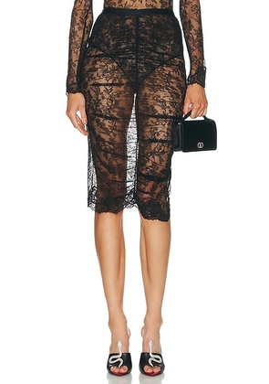 Valentino Lace Jersey Skirt in Nero - Black. Size XS (also in M, L).