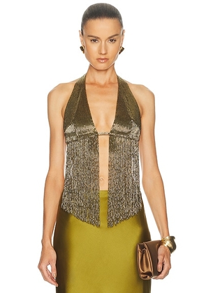 Retrofete Sereya Top in Ochre - Metallic Gold. Size L (also in M, S, XS).