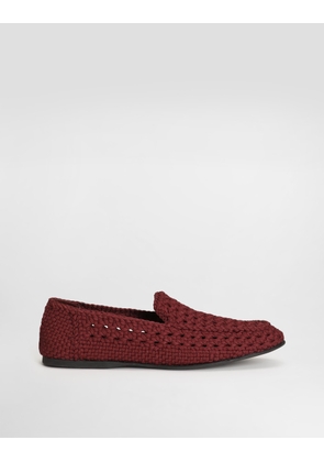 Dolce & Gabbana Slippers In Woven Fabric - Man Driver Shoes And Loafers Red 40