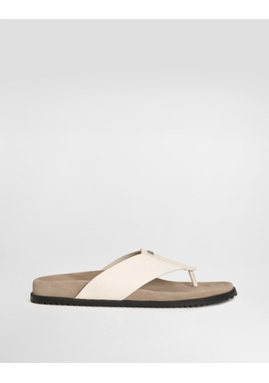 Dolce & Gabbana Logo Flip Flops - Man Sandals And Slides Neutral 39