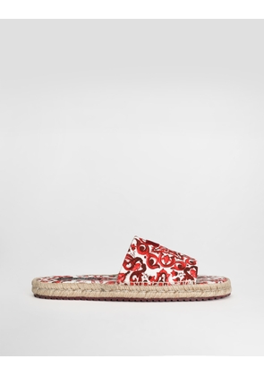 Dolce & Gabbana Majolica-print Canvas Espadrilles - Man Sandals And Slides Multicolor 43