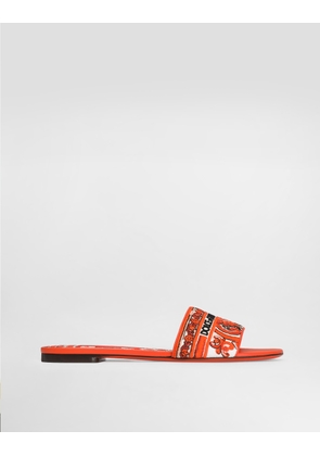 Dolce & Gabbana Flat Slippers With Majolica Embroidery - Woman Slides And Mules Multicolor 37.5