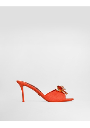 Dolce & Gabbana Brocade Mules With Embroidery - Woman Slides And Mules Multicolor 40.5