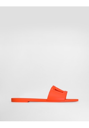 Dolce & Gabbana Beachwear Slides In Rubber - Woman Slides And Mules Orange Rubber 40