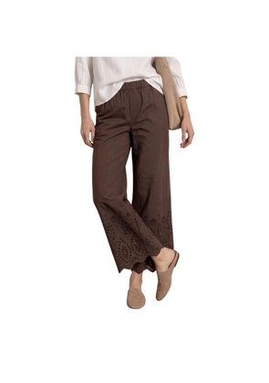 Street One Brown Cotton Casual Pants - 34 L28