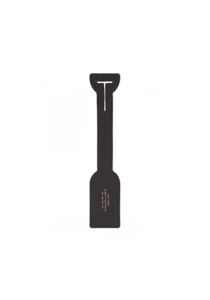 Smythson Travel Tag In Panama In Black
