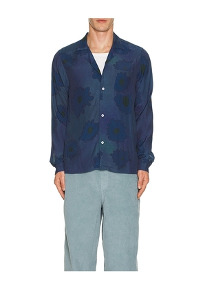 Bather Long Sleeve Camp Shirt in Navy. Size M. Also in S.