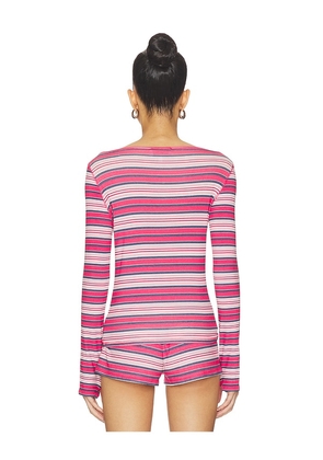Frankies Bikinis X JENNIE Sophie Lightweight Jersey Long Sleeve Top in Red. Size S. Also in XS.