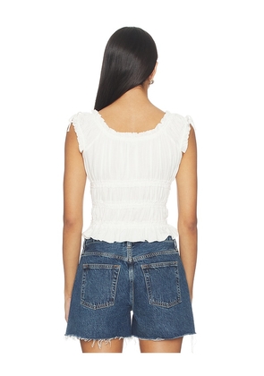 MORE TO COME Kristie Ruched Top in White. Size XXS. Also in XS, S, M, XL.