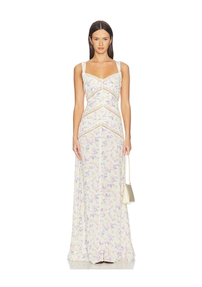 Lovers and Friends Livia Gown in Cream,Lavender. Size XXS. Also in XS, S, M, L, XL.