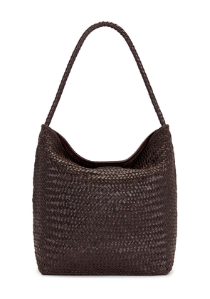 Madewell Handwoven Bucket Bag in Chocolate.