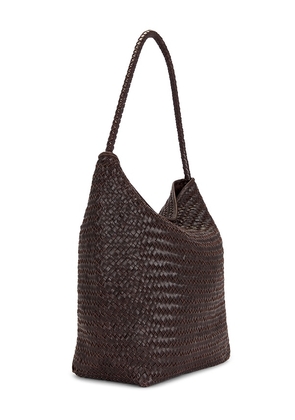 Madewell Handwoven Bucket Bag in Chocolate.