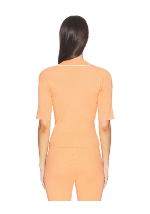 La Porte Odette Knit Polo in Coral. Size XS. Also in S, M, L, XL.