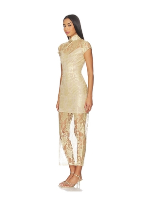 SAU LEE Malia Lace Dress in Yellow. Size 00. Also in 0, 8.